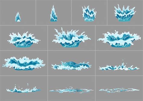 Premium Vector Element Water Splashes Animation Game Animation