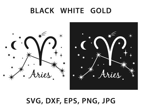 Aries Zodiac Svg Aries Gold Sign Svg Files For Cricut Etsy