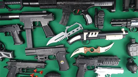 Beaded Toy Pistol And Rifles Toy Shotgun Karambit Knife And Machine