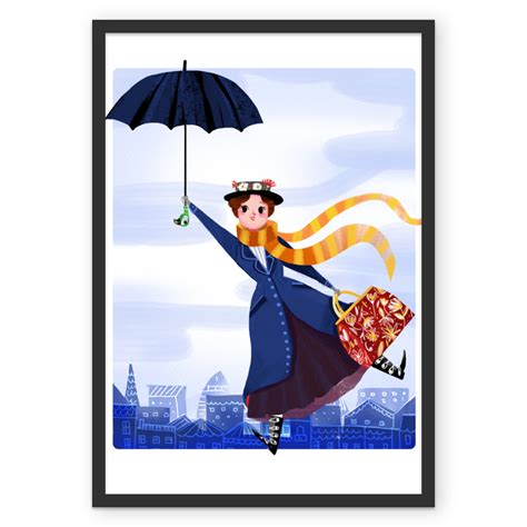 Mary Poppins Artist Illustration Illustrator Away Poster Png Download