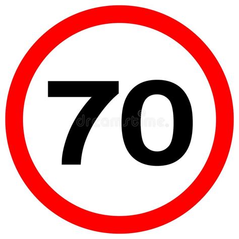 Speed Limit 70 Traffic Signvector Illustration Isolate On White