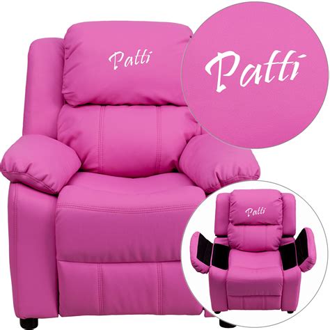 2020 kids kids comfy soft foam chair toddlers armchair seat bedroom lounger sofa. EMB Hot Pink VYL Kids Recliner BT-7985-KID-HOT-PINK-EMB-GG ...