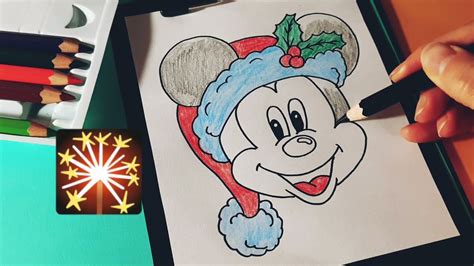 Mickey Mouse Cartoon Drawing 🎅 Christmas Disney Art 🎄 How To Draw