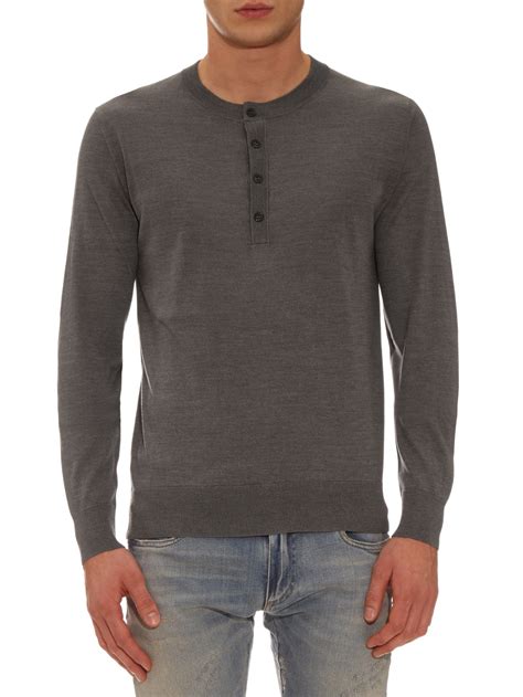 This cute top features stylish details and is sure to become one of your favorite pieces. Dolce & gabbana Long-sleeved Silk-knit Henley Top in Gray ...