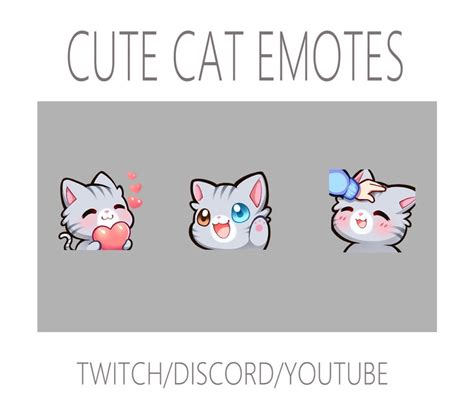 Cute Cat Emotes For Twitchdiscordyoutube Etsy