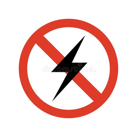 No Electricity Sign Isolated Vector Illustration Stock Illustration