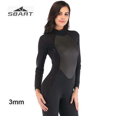 Sbart Mm Neoprene Swimming Suit For Women One Piece Full Black