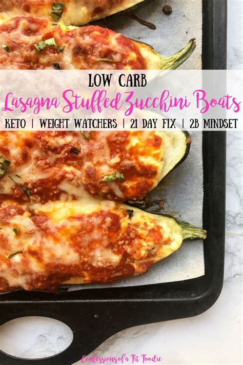 Zucchini lasagna, zucchini lasagna recipe. Low Carb Lasagna Stuffed Zucchini Boats - Confessions of a ...