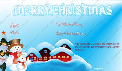The template features three certificates per page. Christmas Gift Certificate Template 5 - Gift Template