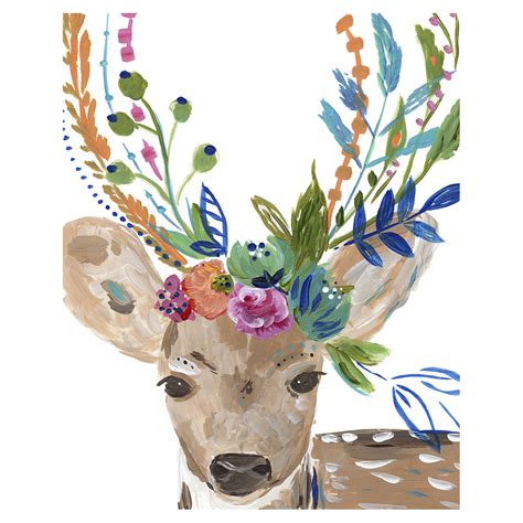 See more ideas about art, art painting, flower art. Flower Bloom Deer Canvas Art