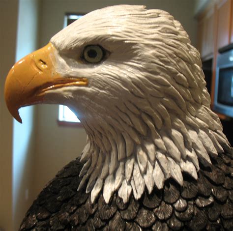 Maple Bald Eagle Wood Carving Art Chainsaw Wood Carving Simple