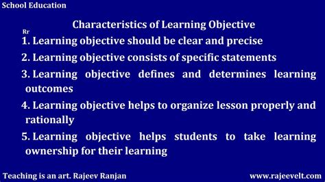 Learning Objectives Importance And Benefits School Education School