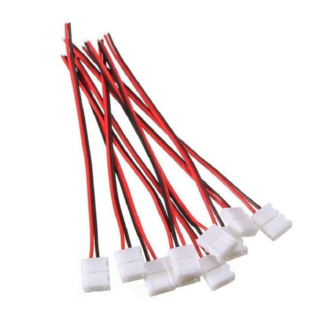 10pcs Pack Strip Wire Solderless Snap Down 2pin Conductor Led Strip