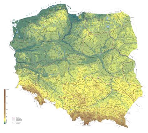 Geographical Map Of Poland Topography And Physical Features Of Poland