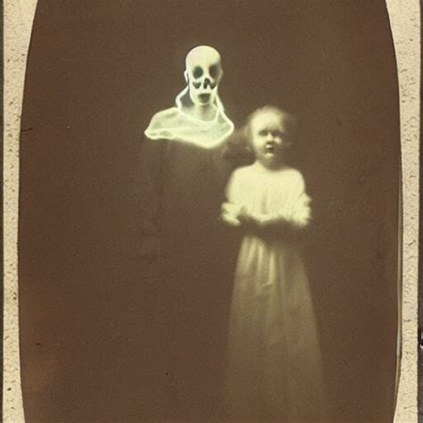 Lexica Spirit Photography With Glowing Bulbous Ectoplasm Scary