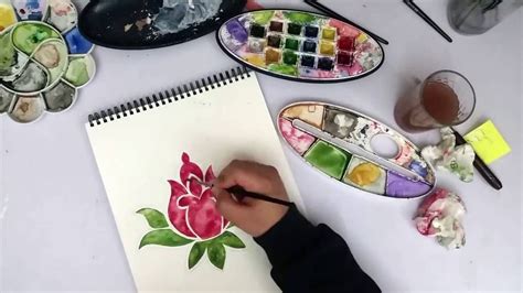 How To Paint A Flower Watercolors رسم وردة مميزة بالألوان المائية