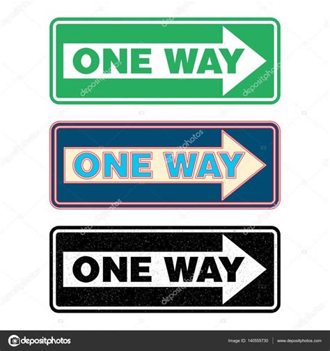 One Way Sign Set Stock Vector By ©jukov 140555730