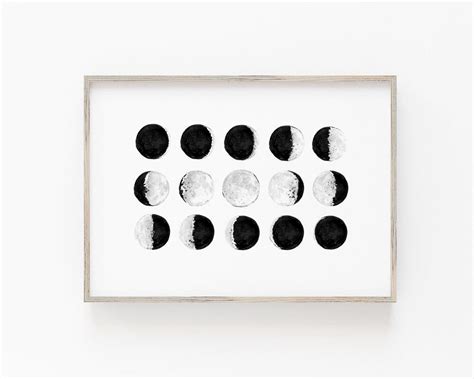 An Abstract Painting With Black And White Circles On The Wall In Front
