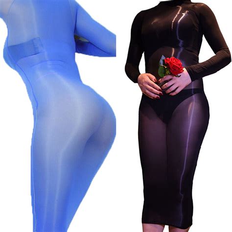 new unisex 8d oil shiny glossy bodystocking bodycon mini dress bodysuit bodyhose ebay
