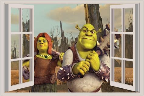 Shrek Fiona Window Wall View Decal Donkey Dream Works Pixar Movie