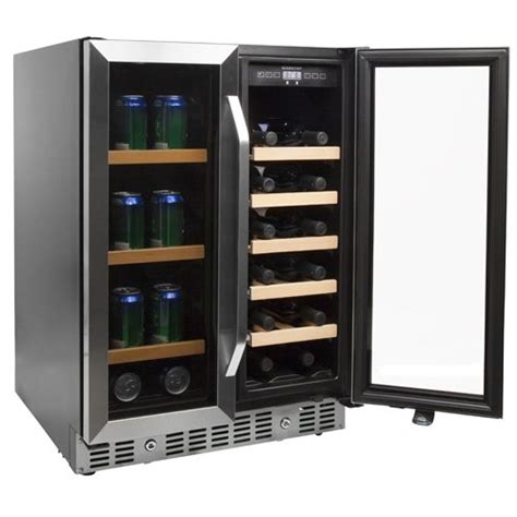 The strong neodymium magnets hold bottles of beer or other beverages, freeing up shelf space for food. EdgeStar CWB1760FD 24 Inch Built-In Wine and Beverage Cooler with French Doors - Tec Ofertas