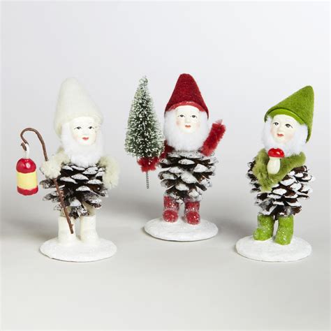Pinecone Gnomes Set Of 3 World Market Christmas Craft Projects