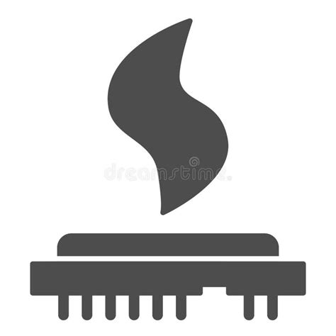 Cpu Heat Solid Icon Processor Temperature Microchip Overheating