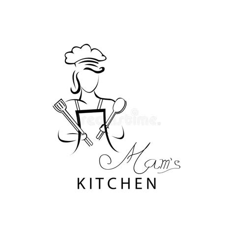 Woman Chef Logo Clipart Illustration Hat Character Design Vector Stock Vector Illustration Of
