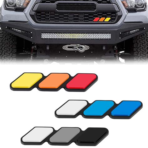Fnyko Tri Color Grille Badge Accessories For Toyota Tacoma 4runner
