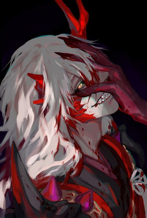Onmyoji Anime Demon Boy Anime Character Design Dark Fantasy Art