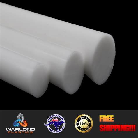 White Acetal Rod Pom Copolymer Plastic 25mm Diameter X 295mm Long