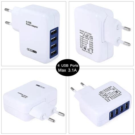 Smartphone Wall Charger 4 Usb Ports Charging Adapter Parts Mobile Phone