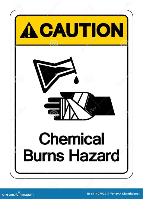 Caution Chemical Burns Hazard Symbol Sign Vector Illustration Isolate