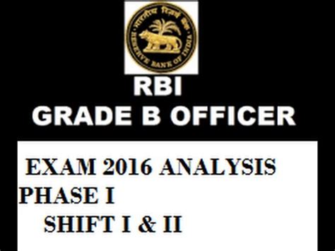Rbi grade b syllabus 2020. RBI GRADE B OFFICER 2016 ANALYSIS PHASE I SHIFT I & II ...