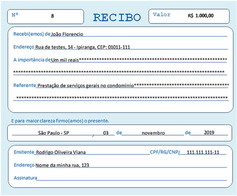 Exemplo De Recibo Simples Images And Photos Finder