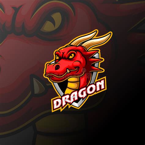 Conception Principale De Logo De Sport De La Mascotte E De Dragon Rouge