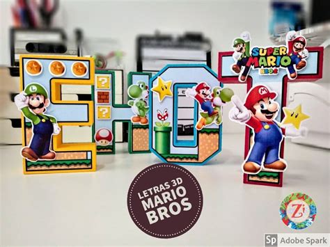 Letras E Números 3d Tema Mario Bros No Elo7 Zi Artes E Criaçoes