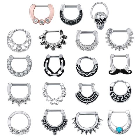Indian Nose Piercing Septum Clicker Real Clip Rings Piercing Jewelry