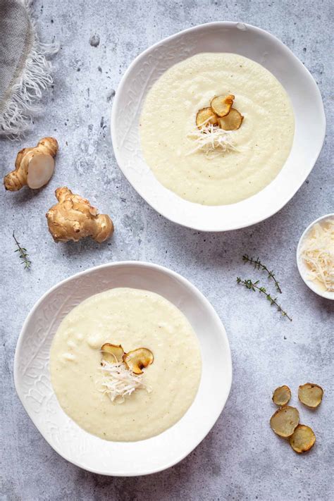 Creamy Jerusalem Artichoke Soup With Crispy Jerusalem Artichoke Chips