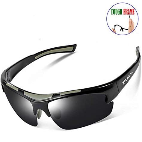 flex v1 polarized sports sunglasses for men women tough frame w hd lens for driving cycling