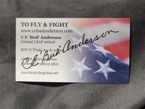 Ce Bud Anderson Wwii P 51 Mustang Triple Ace Autographed Signed