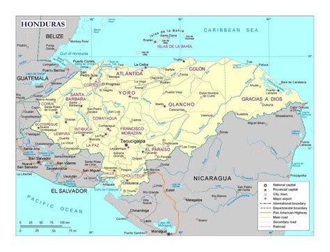 Mapa De Honduras Mapa Detallado De Honduras América Central América