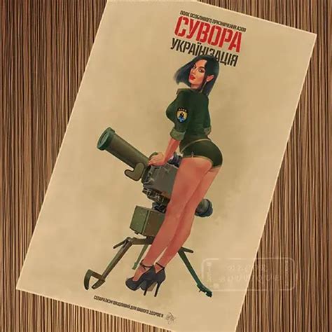 Russian Soviet Sexy Tank Pin Up Girl Poster Vintage Retro Posters Canvas Painting Diy Wall Paper