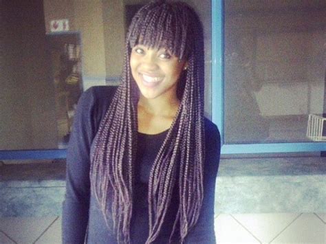 Learn how to braid bangs and try your hand at these braided bang styles. Box Braids With Bangs - Black Hair Information