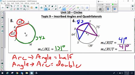 It can also be defined as the angle subtended at a point on the circle by two given points on the circle. Topic 9 Inscribed Angles and Quadrilaterals - YouTube