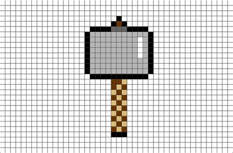 Thor Hammer Mjolnir Pixel Art Brik