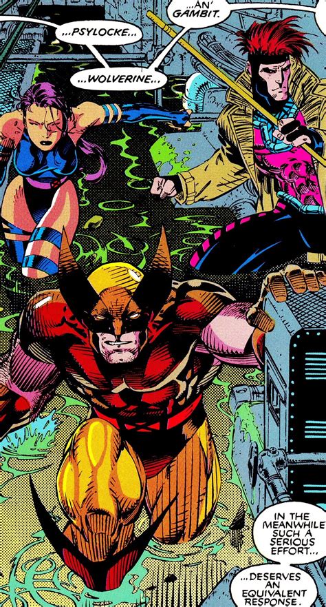 Psylocke Wolverine Gambit Jim Lee Comic Book Artists Comic Book