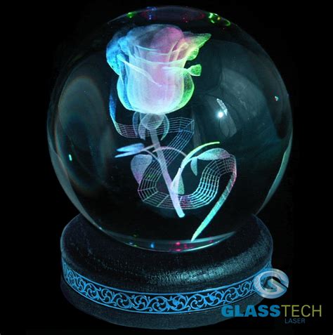 Spheres With 3d Theme 3d Rose In Glass Ball 60 Mm