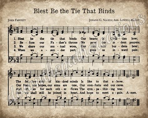 Blest Be The Tie That Binds Print Printable Vintage Sheet Etsy