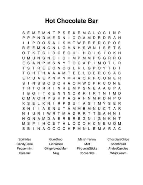 Hot Chocolate Bar Free Printables Printable Word Searches My Xxx Hot Girl